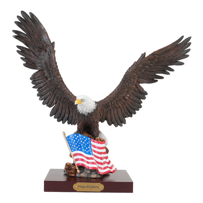Eagle with American Flag Tabletop Statue