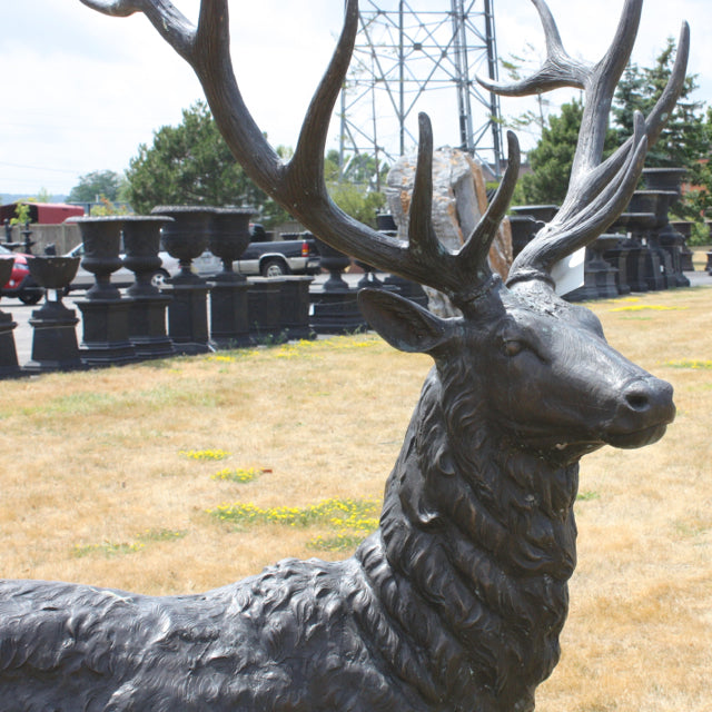 Majestic Standing Elk Bronze Sculpture