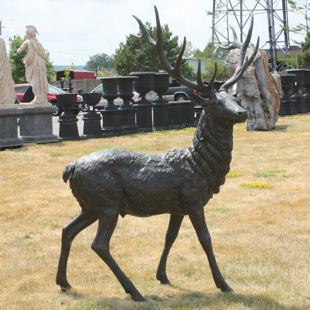 Majestic Standing Elk Bronze Sculpture