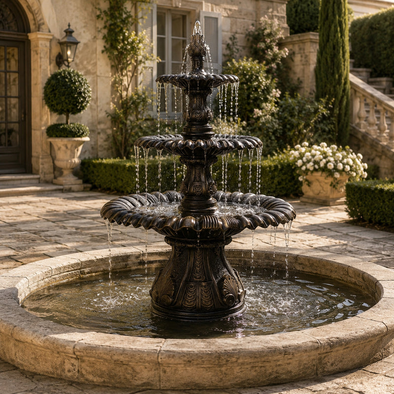 Elegante Tiered Bronze Fountain