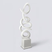 White abstract sculpture on a light gray background
