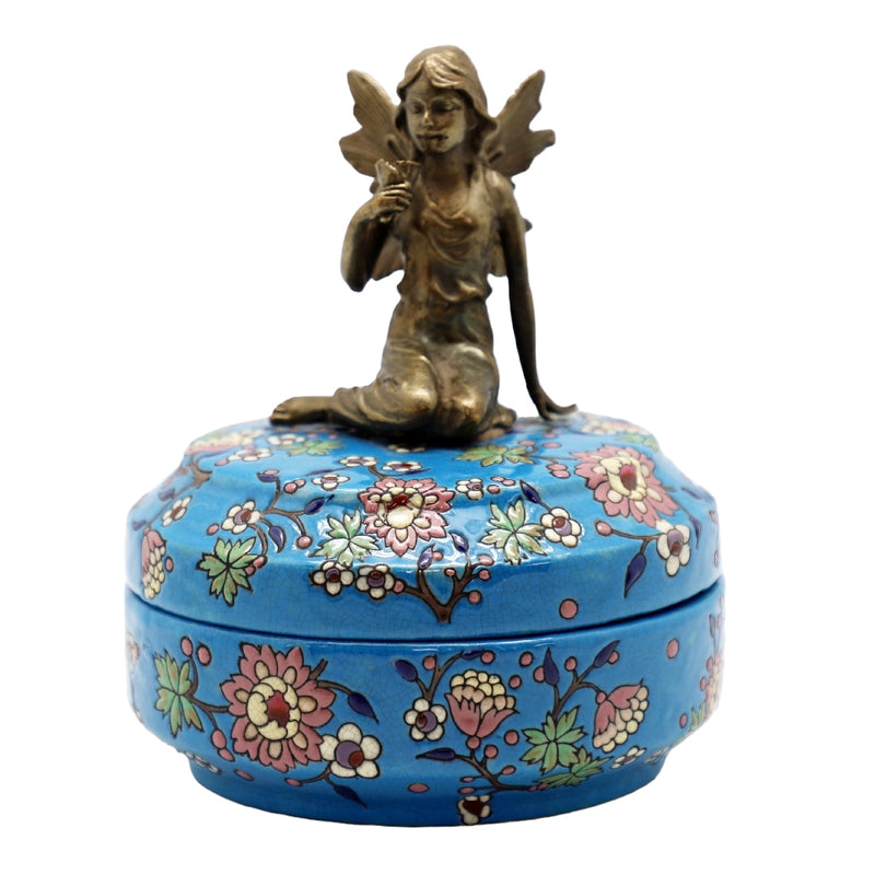 Fairy Trinket Box-Porcelain & Bronze