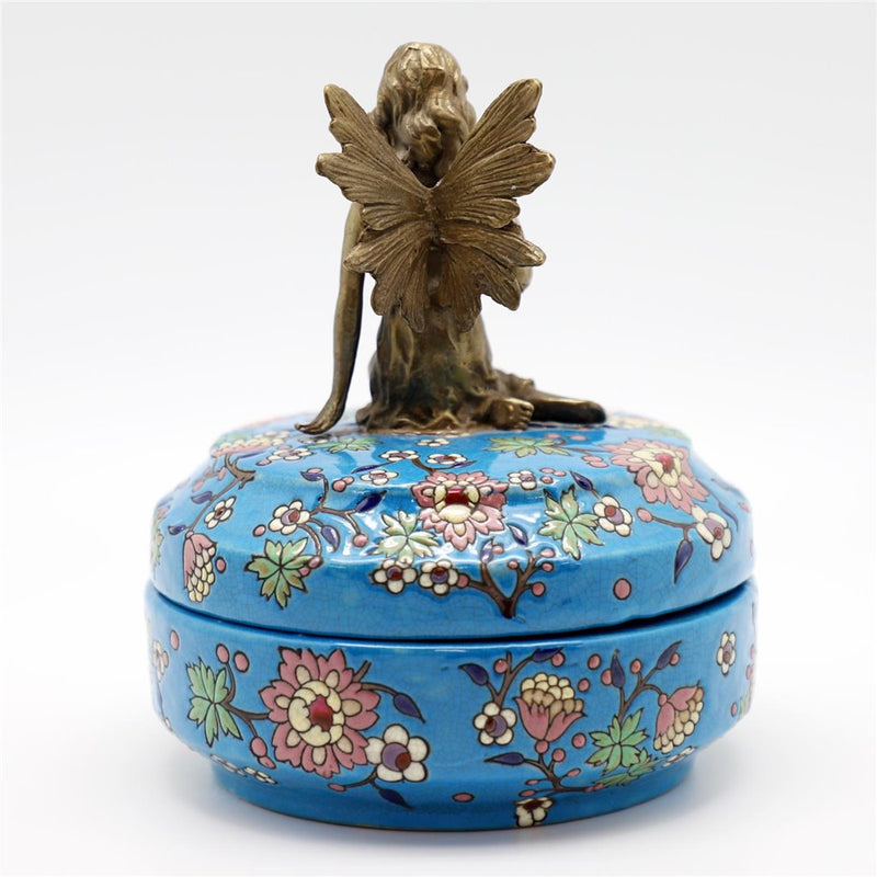 Fairy Trinket Box-Porcelain & Bronze