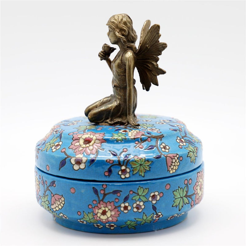 Fairy Trinket Box-Porcelain & Bronze
