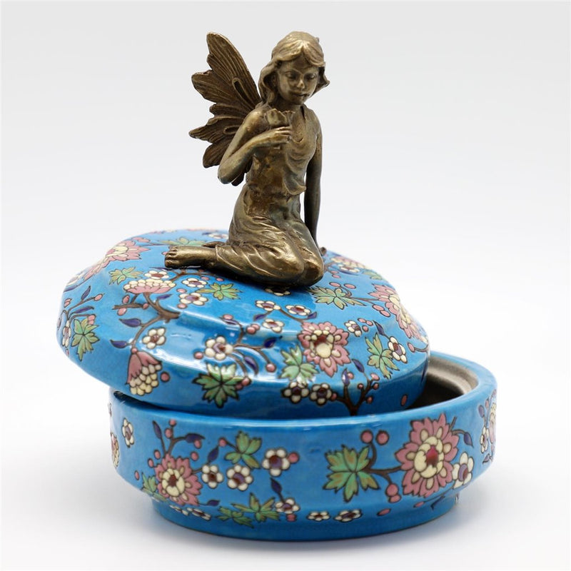 Fairy Trinket Box-Porcelain & Bronze
