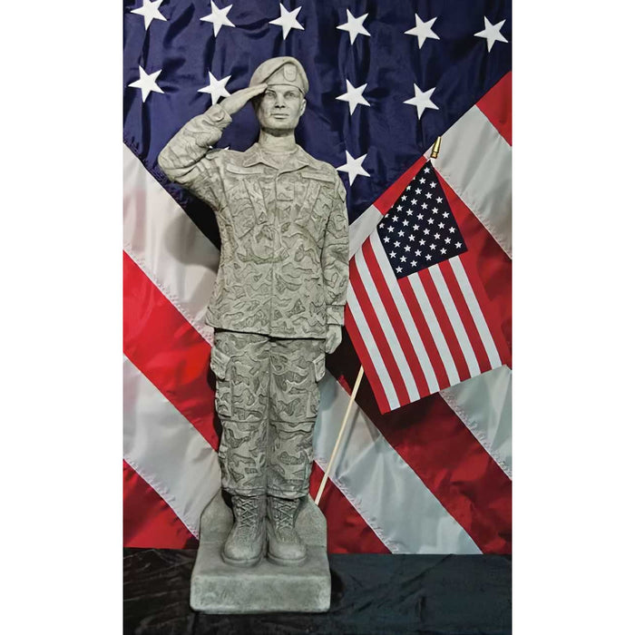 Female Soldier with Flag Statue
