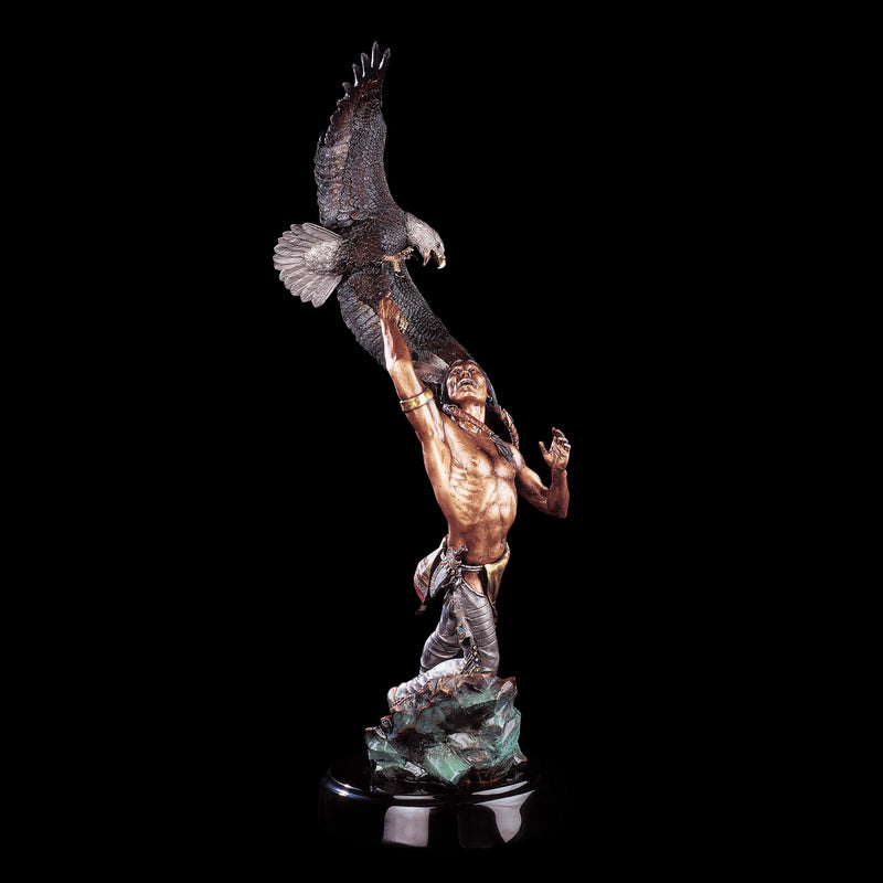 Feathered Fury-Native American and Eagle Sculpture