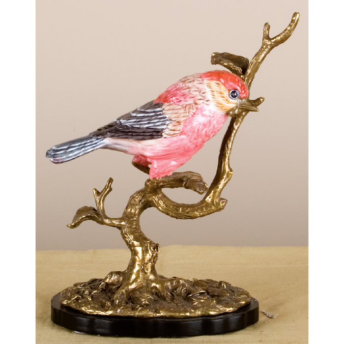 Finch Bird Sculpture-Porcelain & Bronze