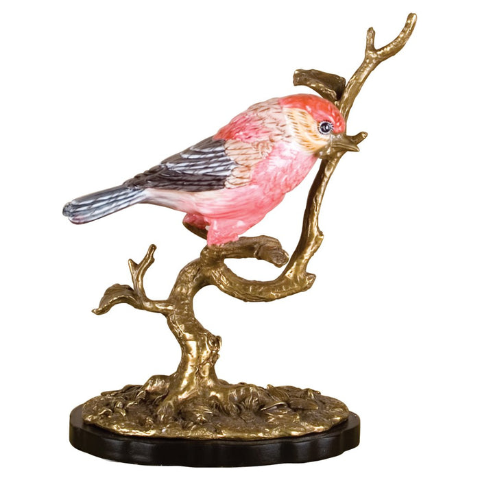 Finch Bird Sculpture-Porcelain & Bronze