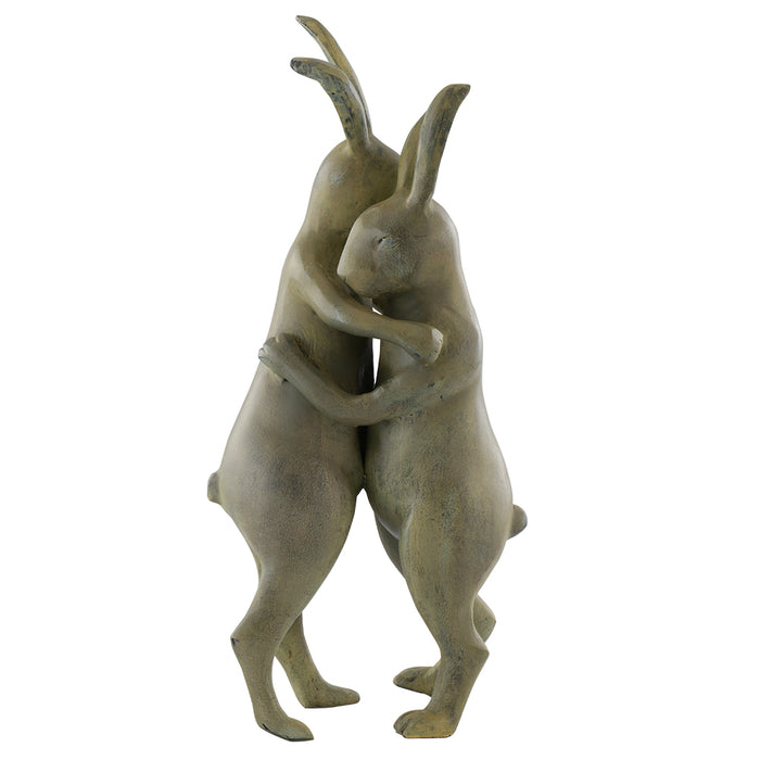 First Dance Bunnies Garden Sculpture Side View