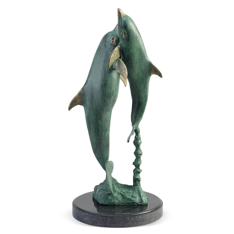 Flirty Dolphin Duo Sculpture
