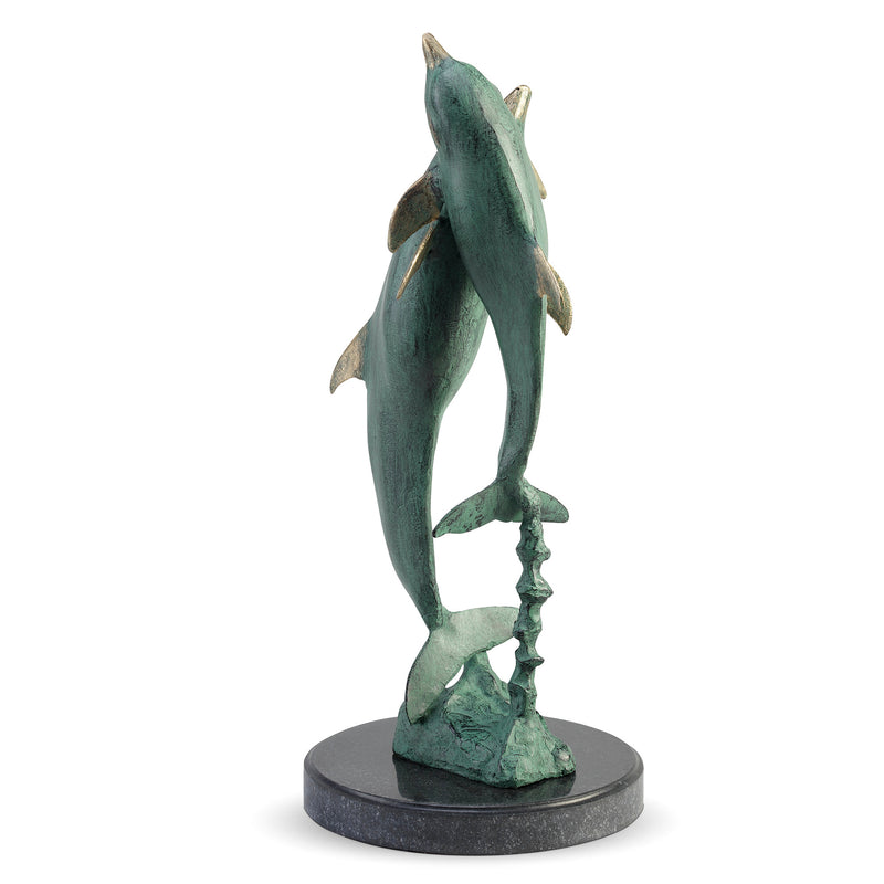 Flirty Dolphin Duo Sculpture