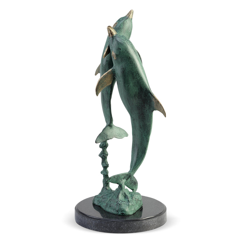 Flirty Dolphin Duo Sculpture
