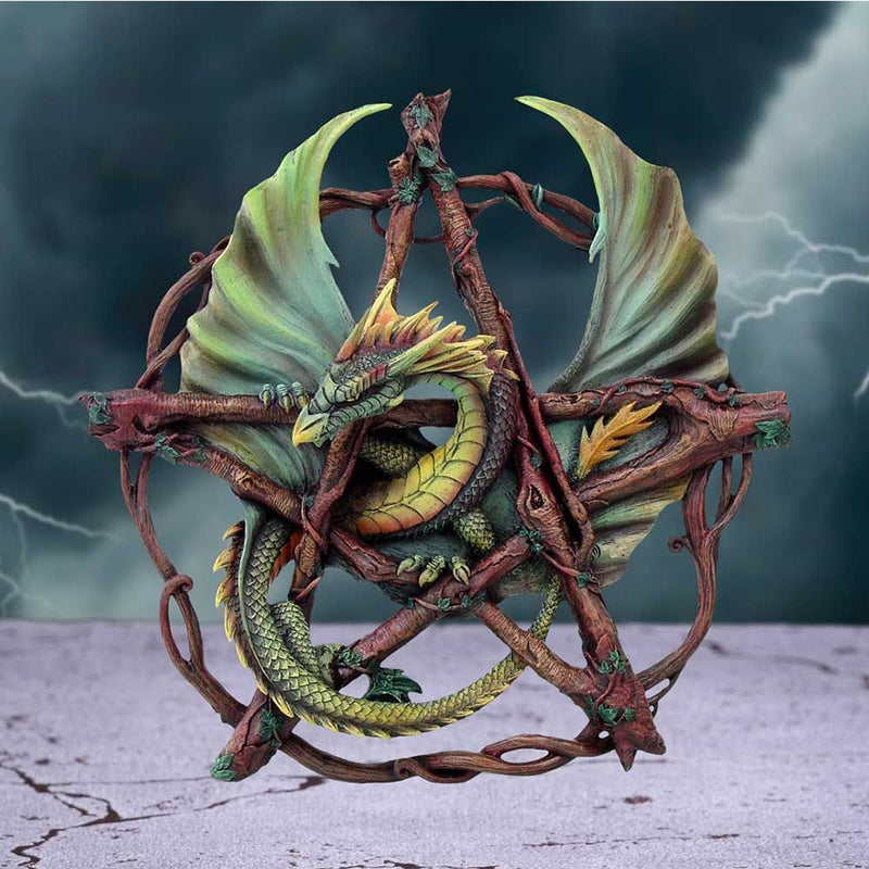 Forest Pentagram & Dragon Wall Plaque by Anne Stokes