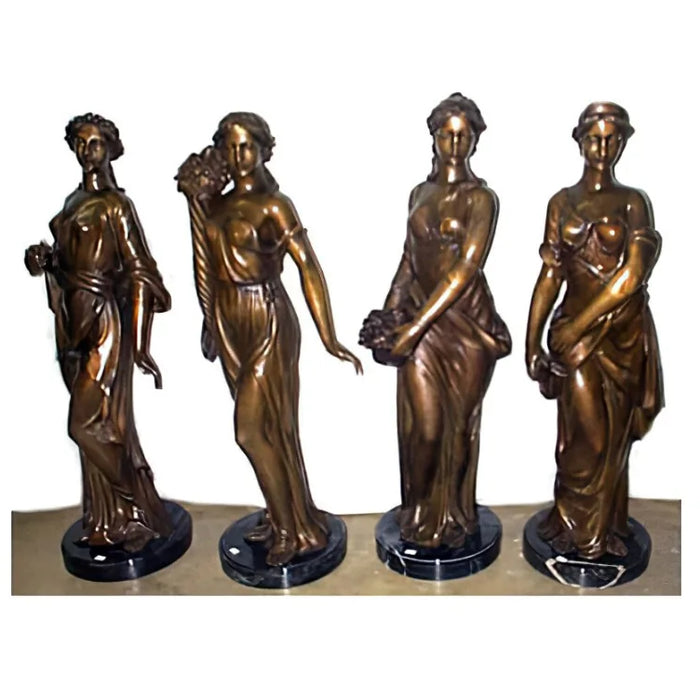 Four Seasons Ladies Bronze Sculpture- Set of 4