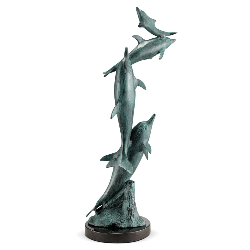 Frolicking Dolphin Family Sculpture