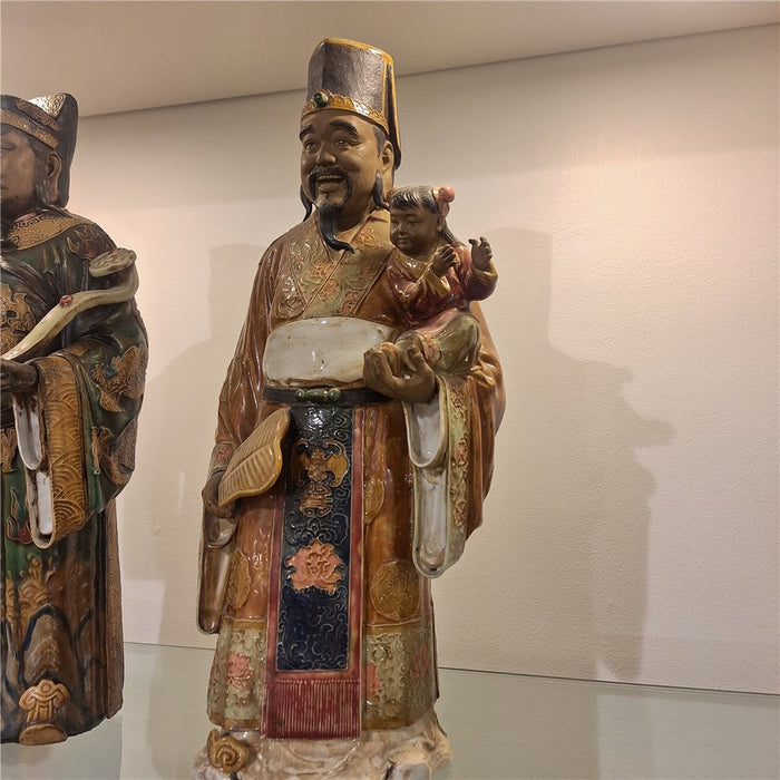 Fu Lu Shou Porcelain Statues Set of 3