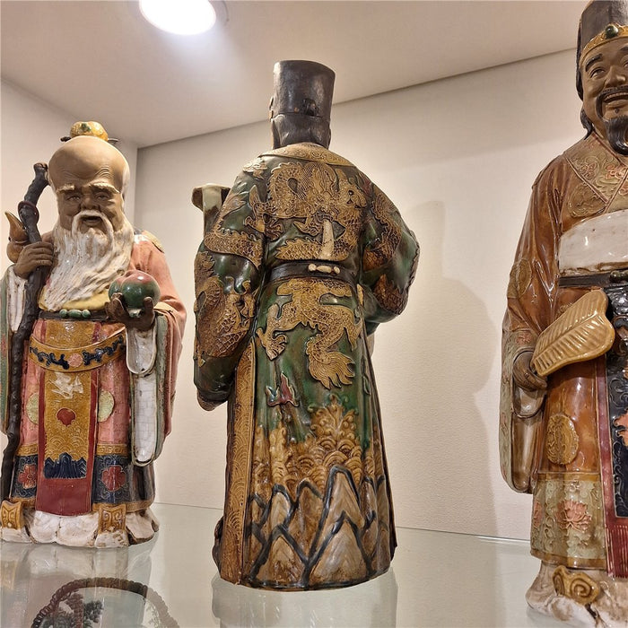 Fu Lu Shou Porcelain Statues Set of 3