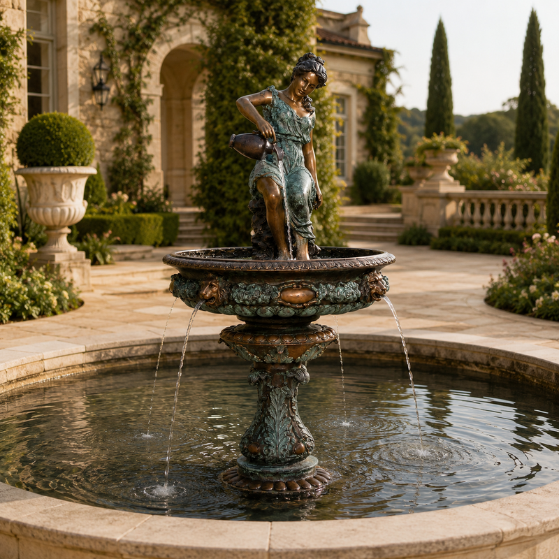Girl with Jar Bronze Fountain