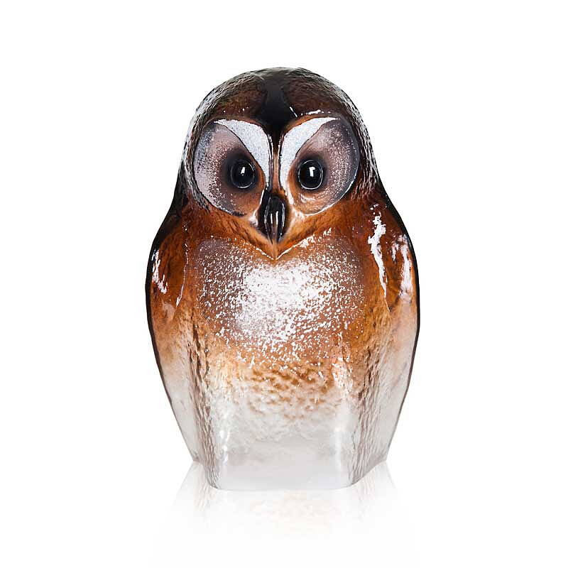 Safari Owl Brown Crystal Sculpture-Large