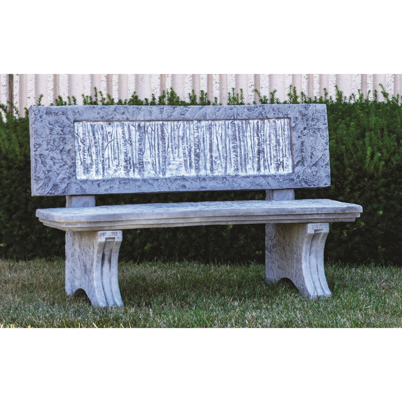 Grand Birch Garden Bench-Cast Stone