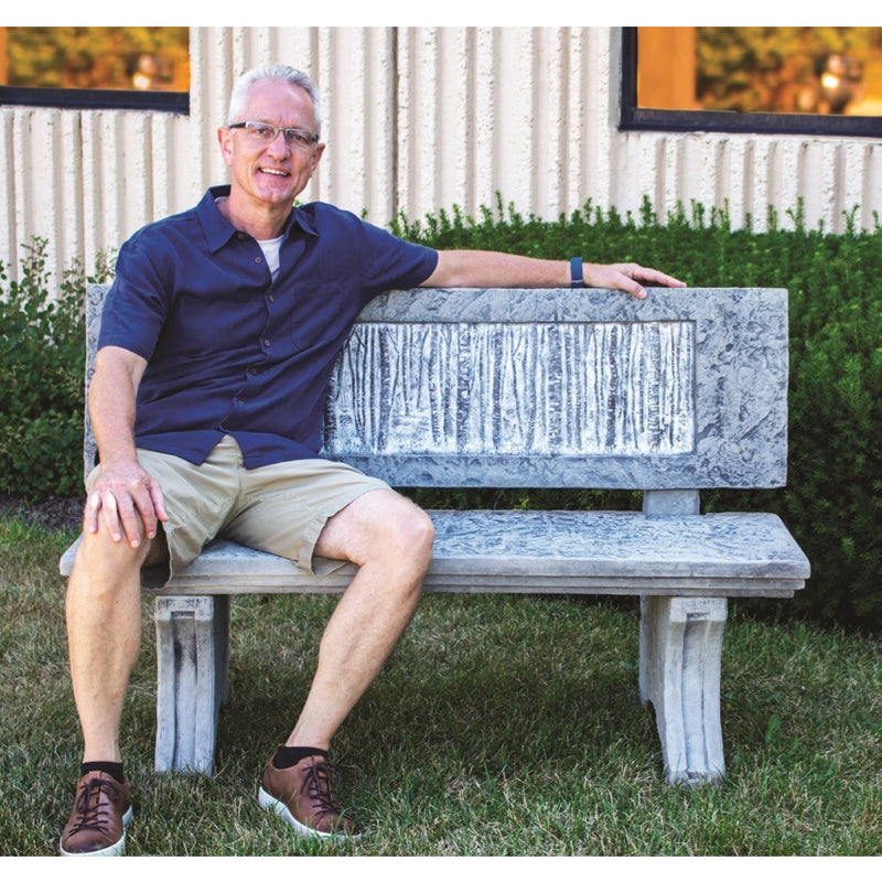 Grand Birch Garden Bench-Cast Stone