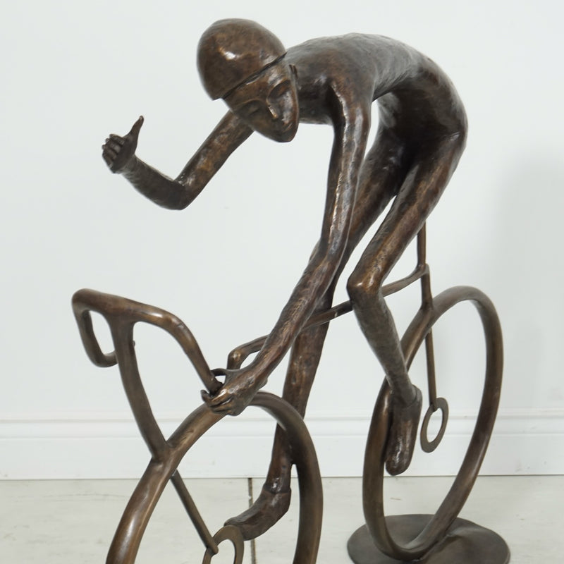 Giant Bronze Modern Cycling Statue