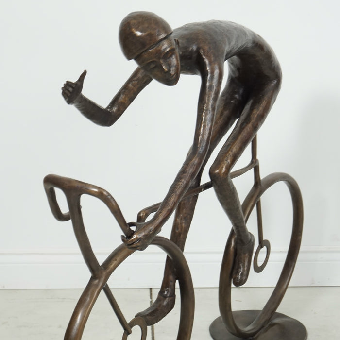 Giant Bronze Modern Cycling Statue