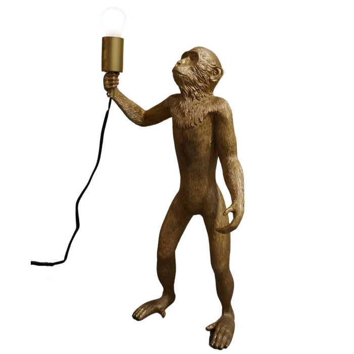 Gold Monkey Tabletop Sculpture Lamp