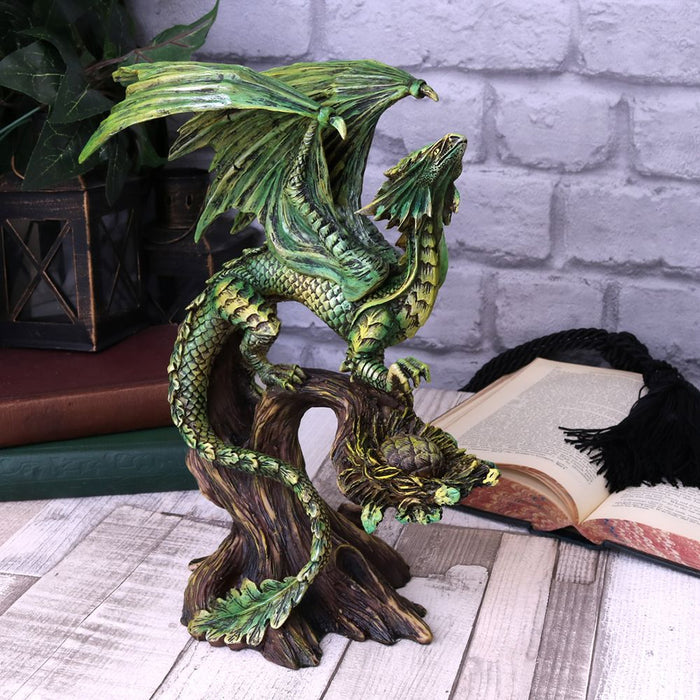 Green Forest Dragon Statue by Anne Stokes
