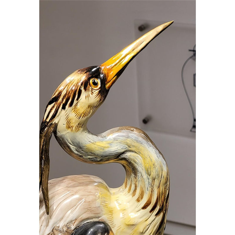 Heron Sculpture-Porcelain & Bronze