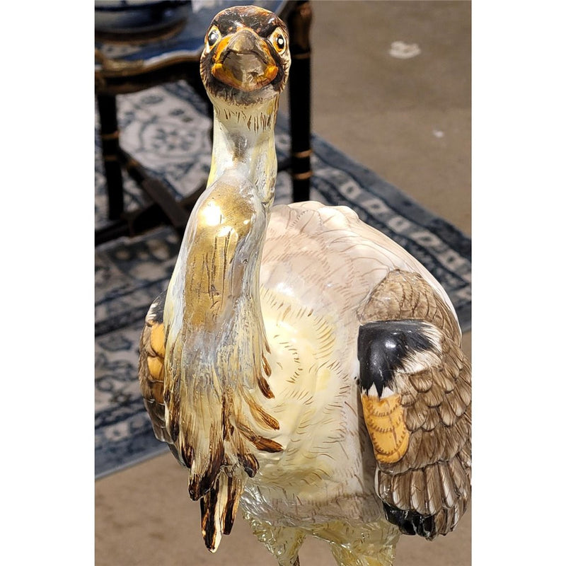 Heron Sculpture-Porcelain & Bronze
