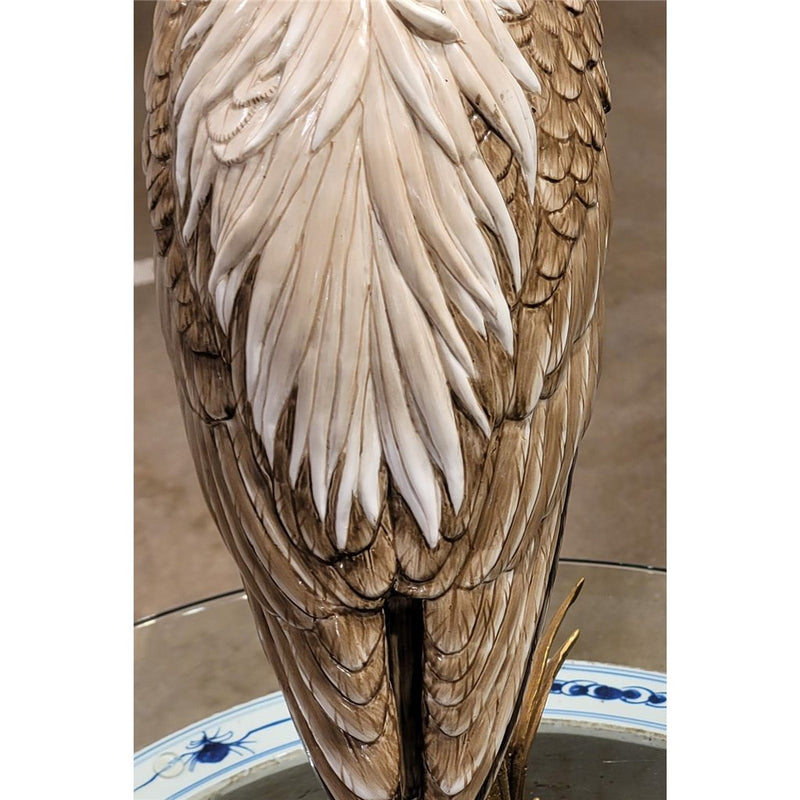 Heron Sculpture-Porcelain & Bronze