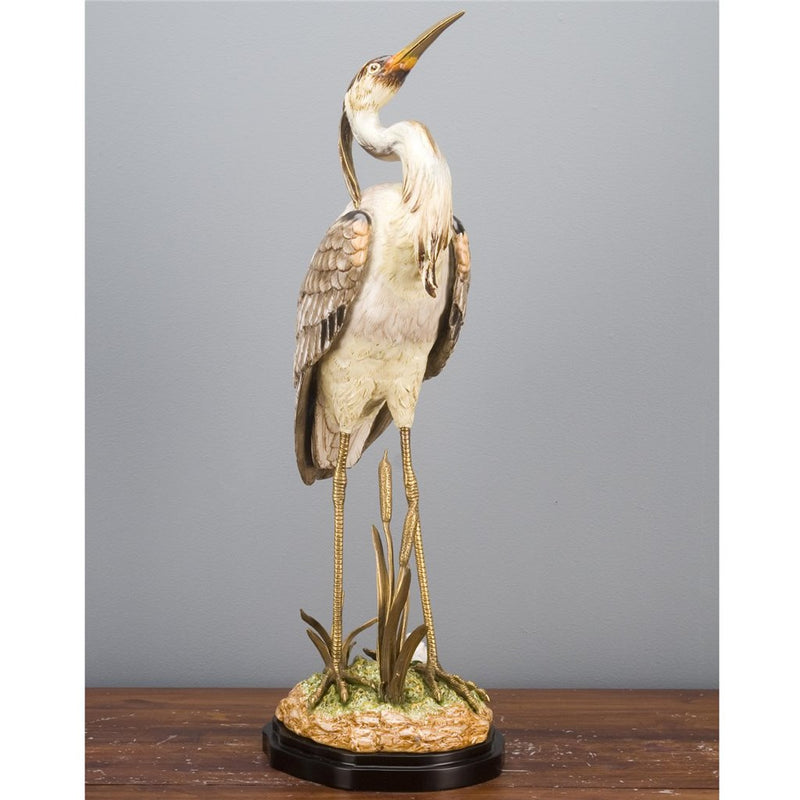 Heron Sculpture-Porcelain & Bronze