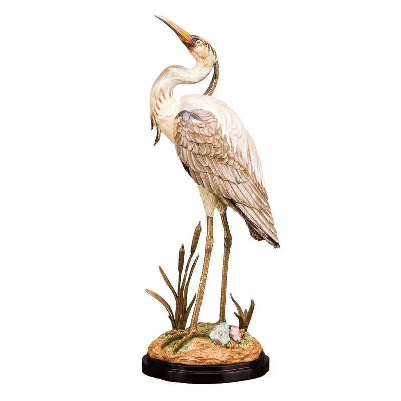 Heron Sculpture-Porcelain & Bronze