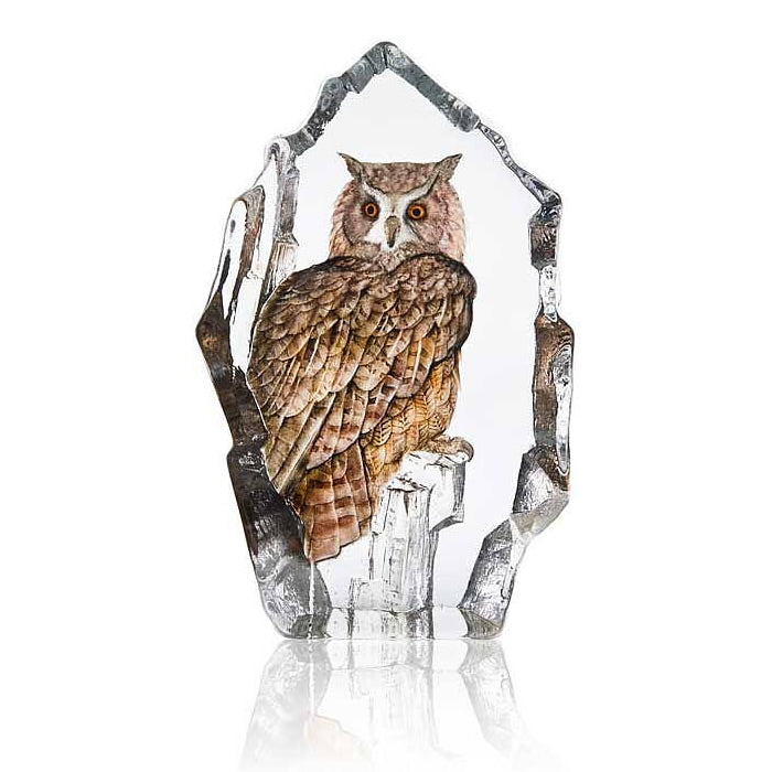 Horned Owl Crystal Sculpture-Limited Edition