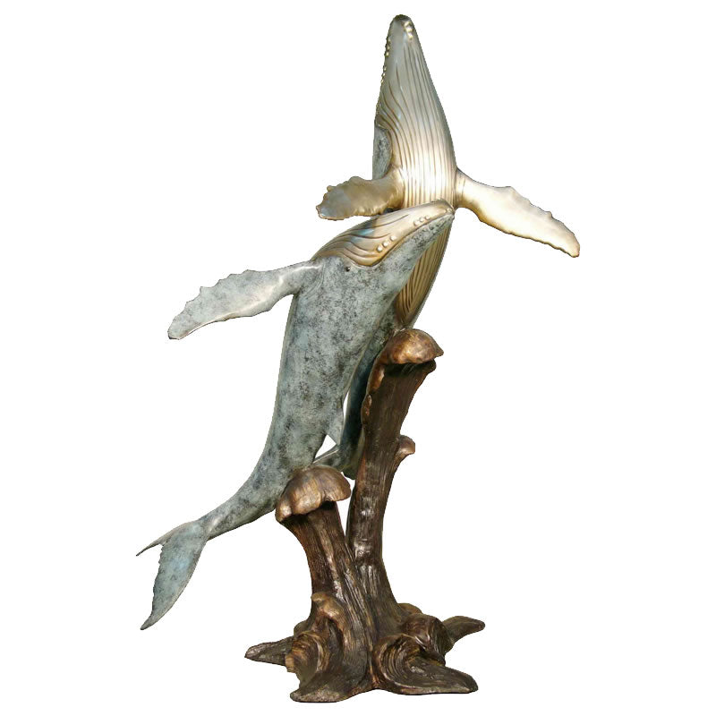 Humpback Whales Bronze Fountain