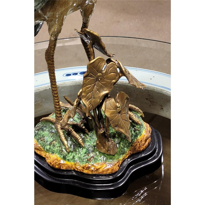 Heron Sculpture-Porcelain & Bronze