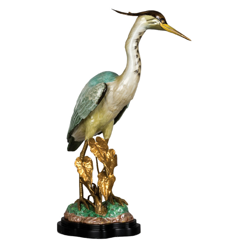 Heron Sculpture-Porcelain & Bronze