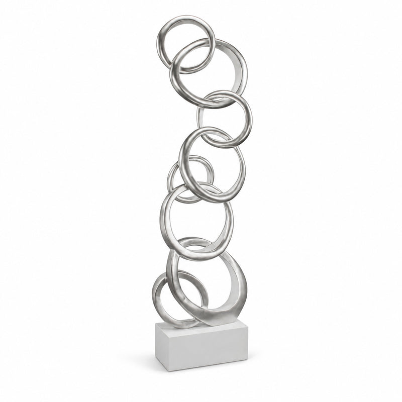 Interlocking Harmony Silver Floor Sculpture