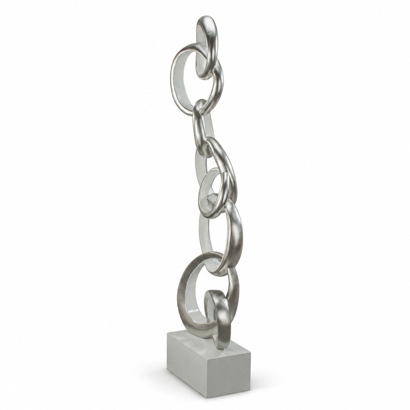 Interlocking Harmony Silver Floor Sculpture