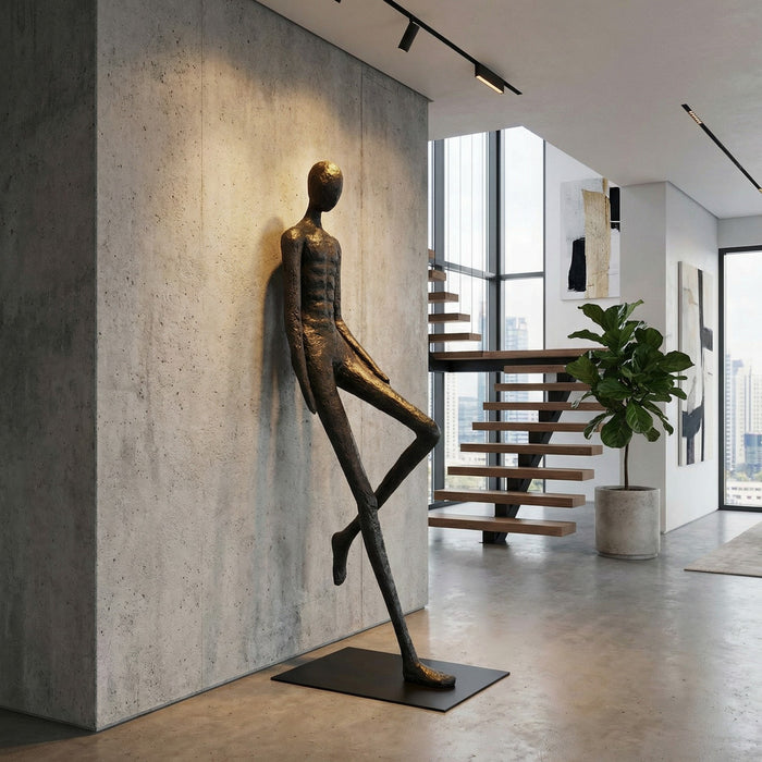 Leaning Man Floor Sculpture