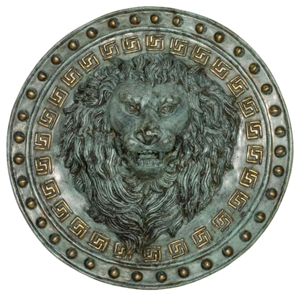 Lion Head Round Medallion Wall Fountain Spitter-Green