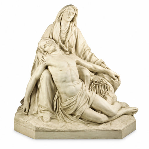large Pieta statue in off white finish