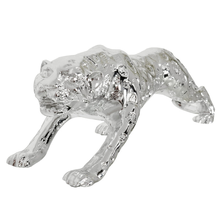 Leopard Statue-Silver Finish