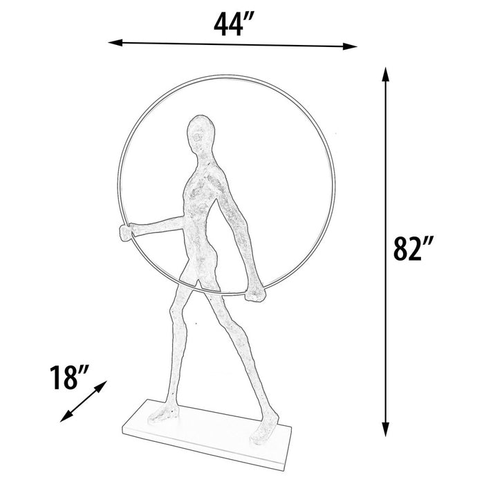 Lighted Ring Figure Floor Sculpture