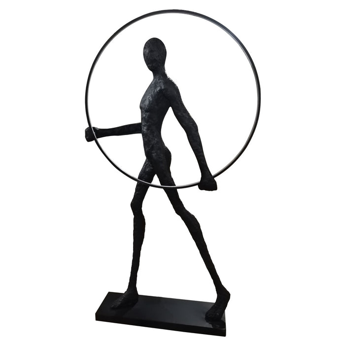 Lighted Ring Figure Floor Sculpture