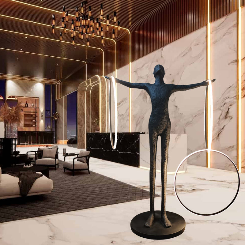 Lighted Rings Floor Sculpture