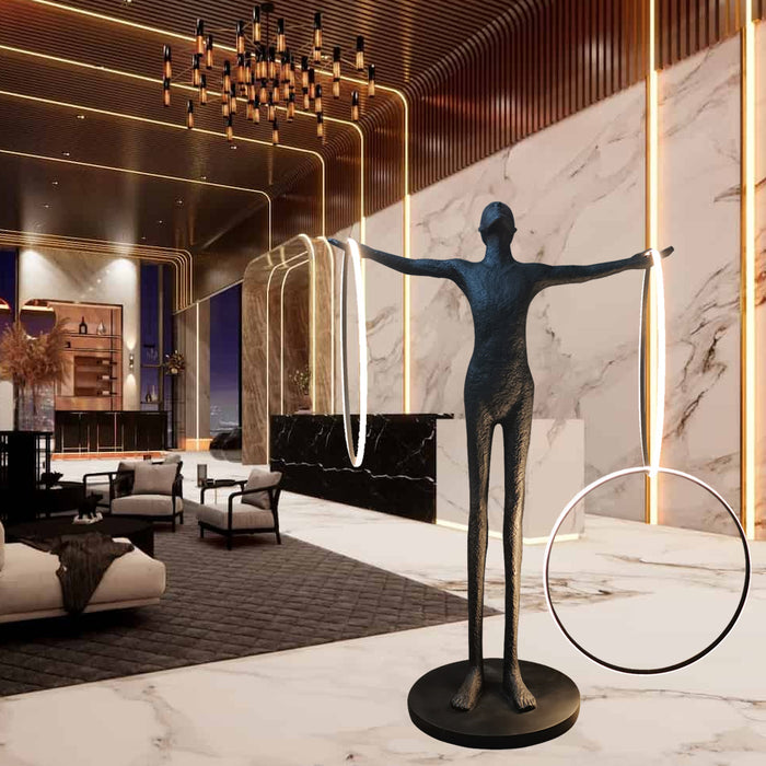 Lighted Rings Floor Sculpture