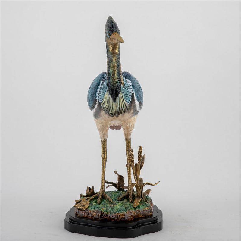 Little Blue Heron Sculpture-Porcelain & Bronze